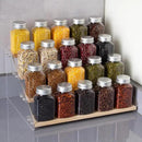 nianfeng Tiered Spice Rack, 4-Tier Spice Pantry Kitchen Cabinet Organizer, 12-Inch, Natural Wood Acrylic Stair Riser Stand, Countertop Seasoning Shelf by CozyNest Decor