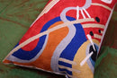Lumbar Kandinsky Red Modern Throw Pillow Cover in Flow | Red Abstract Pillowcase | Modern Couch Pillow Contemporary | Outdoor Pillow | Mid Century Chair Cushions | Hand Embroidered Wool Size 14x20 by CozyNest Decor