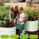 2 Pcs 4.5x2x2ft Oval Raised Garden Bed, Galvanized Raised Beds,Open-Ended Base Metal Raised Planter Beds,Garden Bed Outdoor,Planter Raised Boxes for Vegetables, Flowers,Tool-Free Asse,White by CozyNest Decor