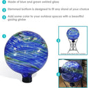 Sunnydaze 10-Inch Gazing Ball for Garden - Glass Gazing Globe for Outside - Garden Orb Yard Decor - Northern Lights by CozyNest Decor
