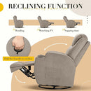 Recliner Chair, 360° Swivel Rocker Chair for Adults, Rocking Recliner Chair with Massage, Comfy Single Sofa with Side Pockets Cup Holders for Living Room, Bedroom, Nursery (Fabric, Khaki) by TinyTreasures Baby Boutique