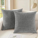 CaliTime Throw Pillow Covers Decorative 18 X 18 Inches Pack of 2 Cozy Chenille Cushion Cases for Couch Sofa Bed Living Room Home Medium Grey by CozyNest Decor