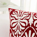 HWY 50 Burgundy Red Decorative Lumbar Pillow Cover Rectangle 12x20 Inch (1 Piece), Embroidered Cotton Farmhouse Cushion Cover Pillow Case for Sofa Couch Living Room Bed, Minimalist Floral by CozyNest Decor