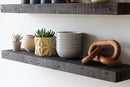 Urban Legacy Reclaimed Barnwood Planks | Floating Shelves for Wall w/Flush Mount Shelf Bracket Set Included | Set of 2 (Coffee Bean, 24"x7"x 2") by CozyNest Decor
