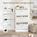 Shoe Storage Cabinet with 3 Flip Drawers, Narrow Shoe Cabinet Freestanding Slim Shoe Storage Organizer for Entryway, Hallway, Entrance, Bedroom, Living Room, White by CozyNest Decor