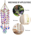 HDCRYSTALGIFTS Crystal Suncatchers for Window Hanging Wind Chime Style Garden Sun Catchers with Crystals Rainbow Maker Indoor Outdoor Decor Handmade Gold Plated by GreenHaven Gardens