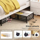 Under Bed Storage with Wheels-Large Bamboo Underbed storage Containers with Large Dust Bag Stackable Under the Bed Shoe Storage Bins for Clothes Books Bedding (2 Packs Black, 23.62"L×16.54"W× 6.51"H) by CozyNest Decor