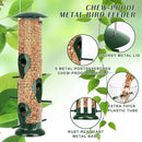 FEED GARDEN Metal Tube Bird Feeders for Outdoors Hanging, 6-Port Bird Feeder for Outside, Finch Feeders for Outside, Squirrel Proof Bird Feeders with Heavy Duty Metal Lid, Chew-Proof, 13 Inch Green by CozyNest Decor