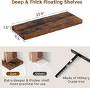 24 x 9 Floating Shelves, 9 Inch Deep Floating Shelf Wall Mounted, 24 Inch Bathroom Shelves Set of 2, Rustic Wood Wall Shelf for Bedroom, Living Room, Rustic Brown Color by CozyNest Decor