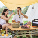 Bamboo Folding Camping Table 4 Folds with Adjustable Aluminum Legs Portable Picnic Table with Storage and Carry Bag for Outdoor Hiking Beach 3-5 Person by GreenHaven Gardens