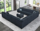 L Lengend Vansen Modular Sectional Sofa U Shaped Couch with Ottoman Modern Reversible Corner Sectional Couch for Living Room (Charcoal, U Shaped Sofa-6) by CozyNest Decor