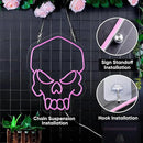 Skull Neon Sign Pink,Halloween Neon Light for Wall Decor, Skeleton LED Neon Sign for Beer Bar Bedroom Art,Skull Head Neon Lights Suitable for Computer Room,5V USB Power 15.75 * 11.8in(Non-Dimmable) by CozyNest Decor