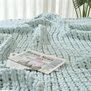 Esterra Chunky Knit Blanket Throw 50"x60", 100% Hand Knitted Chenille Throw Blanket, Cozy Soft Thick Cable Knit Throw Large Rope Knot Crochet Throw Blanket for Sofa Couch Bed, Sky Blue by CozyNest Decor