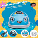 12V Dual Battery Electric Ride on Kids Bumper Car w/Remote Control,360 Degree Spin,Push Rod Rocker Horse Function,3-Speeds Babies & Toddlers Bumping Car Ride on Toy Gift for 1-4 Years Children (Blue) by TinyTreasures Baby Boutique