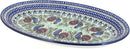 Blue Rose Polish Pottery Rooster Row Oval Platter by CozyNest Decor