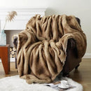 BATTILO HOME Luxury Ochre Faux Fur Throw Blanket, Soft Cozy Mink Fur Blanket for Couch, Sofa, Bed, Plush Warm Fuzzy Fall Fur Throw and Blankets for Home Decor, 50"x60" by CozyNest Decor