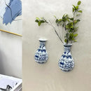 Set of Two Blue and White Porcelain Wall Vases for Flowers – Handmade Chinoiserie Ceramic Wall Mounted Flower Vase, Decorative Hanging Vases for Living Room, Bookshelf & Indoor Décor by CozyNest Decor