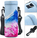 Neoprene Water Bottle Carrier Bag with Adjustable Shoulder Strap for Men Women Walking Hiking,Portable Insulated Holder Case for Stainless Steel/Glass/Plastic Bottles by TinyTreasures Baby Boutique