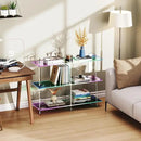 Acrylic Bookshelf, Small 3 Tier Open Bookcase for Small Spaces,Sofa Table, Hallway Entry Table for Home Living Room (Iridescent, 39.4" x 11.8" x 31.5) by CozyNest Decor