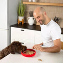 The Slowdown Bowl Silicone Slow Feeder for Dogs & Puppies, Slow Eating, Modern Lick Mat Design, Reduces Gulping, Fits 2 Cups 7.5” Across x 1.5” Tall, Mealtime Challenge, Medium-Cherry by CozyNest Decor