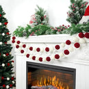 TBD Decor 2pk Red Pom Pom Garland 13FT Large Felt Ball Garland Christmas Decoration for Mantle,Indoor Holiday Wedding Birthday Party Supplies (Red&White,4cm) by CozyNest Decor