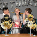 TONIFUL 4 Set Black Gold Balloon Stand Kit for Birthday Decorations for 60th,Balloon Centerpieces for Table Party Decorations Cheers to 60 Years Old Birthday for Men and Women by TinyTreasures Baby Boutique