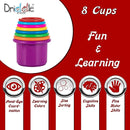 Colorful Stacking & Nesting Cups - 8 Cups Fun Color Learning Toy - Great Bath & Beach Toy for Baby Toddler & Kids - Preschool Game by TinyTreasures Baby Boutique
