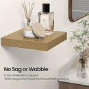 Square Floating Shelves for Wall, 12" W x 12" D x 1.2" H, Small Wooden Wall Mounted Display Shelves with Invisible Brackets for Living Room, Bedroom, Bathroom, Kitchen Decor, Set of 3, Oak by CozyNest Decor