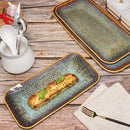 Porcelain Dinner Plates Platters Set of 2, for Fruit, dessert, snack platter, Bread, cupcake, Salad - Microwave, Dishwasher Safe, Scratch Resistant durable, Brown Reactive glaze by CozyNest Decor