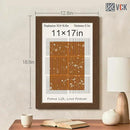 VCK 11x17 Picture Frame 3 Pack, Brown Wood Poster Frame with Exclusive Wood Grain, Wall Mounting Hanging by CozyNest Decor