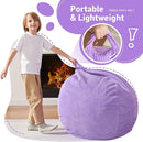 Homguava 2FT Bean Bag Chair,Teardrop Bean Bags Small Beanbag Chair with Memory Foam Filled and Ultra Soft Corduroy Cover for Living Room, Bedroom (Small,Purple) by TinyTreasures Baby Boutique