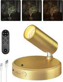 EZVALO LED Spotlight Indoor, 5500mAh Rechargeable Battery Picture Lights, Wireless Mini Art Accent Spot Lights with Remote, Uplighting Indoor for Plants Display Painting Artwork Portrait (1Pack-Gold) by CozyNest Decor