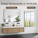 Bathroom Mirror 48" x 36", Large Rectangle Wall Mirror, Black Metal Frame Wall Mounted Mirrors for Bathroom, Vanity, Bedroom, Entryway Decor(Horizontal/Vertical) by CozyNest Decor