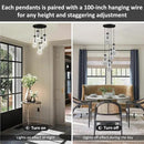 Bronze 5 Light Raindrop Chandeliers, Black Cluster Pendant Light Teardrop Dining Room Light Fixture Pendant Lights Kitchen Island, Hanging Ceiling Pendant Lighting for Entryway Living Room by CozyNest Decor