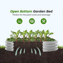 Land Guard 3×3×1ft Galvanized Raised Garden Bed Kit, Round Galvanized Planter Raised Garden Boxes Outdoor, Large Metal Raised Garden Beds for Vegetables, Silver by GreenHaven Gardens