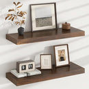 Floating Shelves for Wall, USA-Sourced Walnut Wood 24 Inch Wall Shelves Set of 2, Natural Wooden Wall Mounted Picture Ledge Shelf, Nursery Book Storage Shelf Kids Bookshelf, Display Shelf for Bathroom by TinyTreasures Baby Boutique