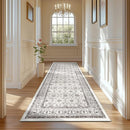 jinchan Hallway Runner Rug 3x10 - Machine Washable Beige Vintage Floral Distressed Design Soft Non-Slip Low-Pile Ultra-Thin Runner Rug for Kitchen Laundry Room Bedroom Farmhouse (3‘x10',Beige) by TinyTreasures Baby Boutique