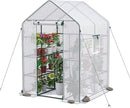WORKPRO Greenhouse, 56” x 56” x 77” Heavy Duty Walk in Greenhouses for Outdoors with Screen Windows, Thicken PE Cover, 3 Tier 8 Shelves Portable Green House Kit for Patio, Backyard and Porch by GreenHaven Gardens