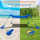 COMMOUDS Beach Tent Sun Shelter - UPF50+ Pop Up Beach Canopy with Sandbags & Sand Shovel & Windproof Poles, Portable Sun Shade for Beach, Camping, Picnics, Backyard by TinyTreasures Baby Boutique