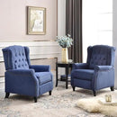 EBELLO 2 Pcs Pushback Recliner Chairs, Fabric Armchair Push Back Recliner with Rivet Decoration, Single Sofa Accent Chair for Living Room, Bedroom, Blue by CozyNest Decor