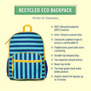 Wildkin ECO rPET Kids Backpack – Recycled, Padded, Adjustable for School & Travel – Blue Stripes by TinyTreasures Baby Boutique