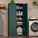 71" Metal Pantry Cabinet, Tall Kitchen Pantry Storage Cabinet with 4 Adjustable Shelves and Gold Handles, Green Cupboard for Kitchen, Dining Room, Living Room by CozyNest Decor