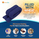 SunnyBay Microwave Heating Pad for Neck and Shoulders, 2.2 lbs 26 inch Long Versatile Microwavable Neck Wrap Warmer or Cool Pack, Hot or Cold Therapy to Relax Sore Muscles (Blue) by CozyNest Decor