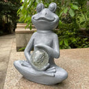 Solar Frog Garden Figurines Solar Lights Yoga Frog Statue for Outdoor Garden Patio Yard Frog Decor Gifts for Women Grandma Mother's Day Birthday Gifts by CozyNest Decor