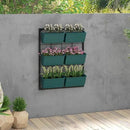 Outsunny 3-Tier Wall Planter with 6 Pots for Indoor and Outdoor Use, Hanging Plant Holder, Self Draining Wall Mounted Planter for Vegetables, Flowers, Herbs, Green by CozyNest Decor