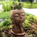 Face Flower Pots Head Planter, Cute Resin Planters for Indoor Outdoor Plants, Macetas para Plantas Funny Head Plant Pot by CozyNest Decor