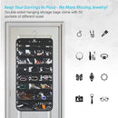 Freegrace Hanging Jewelry Organizer Revolving Hanger - Secure Zipper Closure - 50 Pockets - Foldable Storage & Display Solution - for All Jewelry & Bijoux (Black) by CozyNest Decor