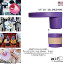Travel Tray Oval USA Made Extend Your Current Cup Holder to Hold Your Cup Plus A Tray for Snacks, Toys and Accessories. Use in a Car Seat, Booster, Stroller, Golf Cart, Outdoor Chair, Purple by TinyTreasures Baby Boutique