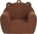 Comfy Toddler Chair, Cuddly Sherpa Teddy Bear Kids Sofa, High Back Kids Reading Chair for Boys and Girls, Brown by CozyNest Decor