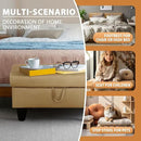 Ottoman Rectangular Storage Ottoman Bench, Flannel Footrest Stool Footstool with Lid for Living Room, Bedroom, Entryway, Light Brown, 28.5"x19"x17.5" by CozyNest Decor
